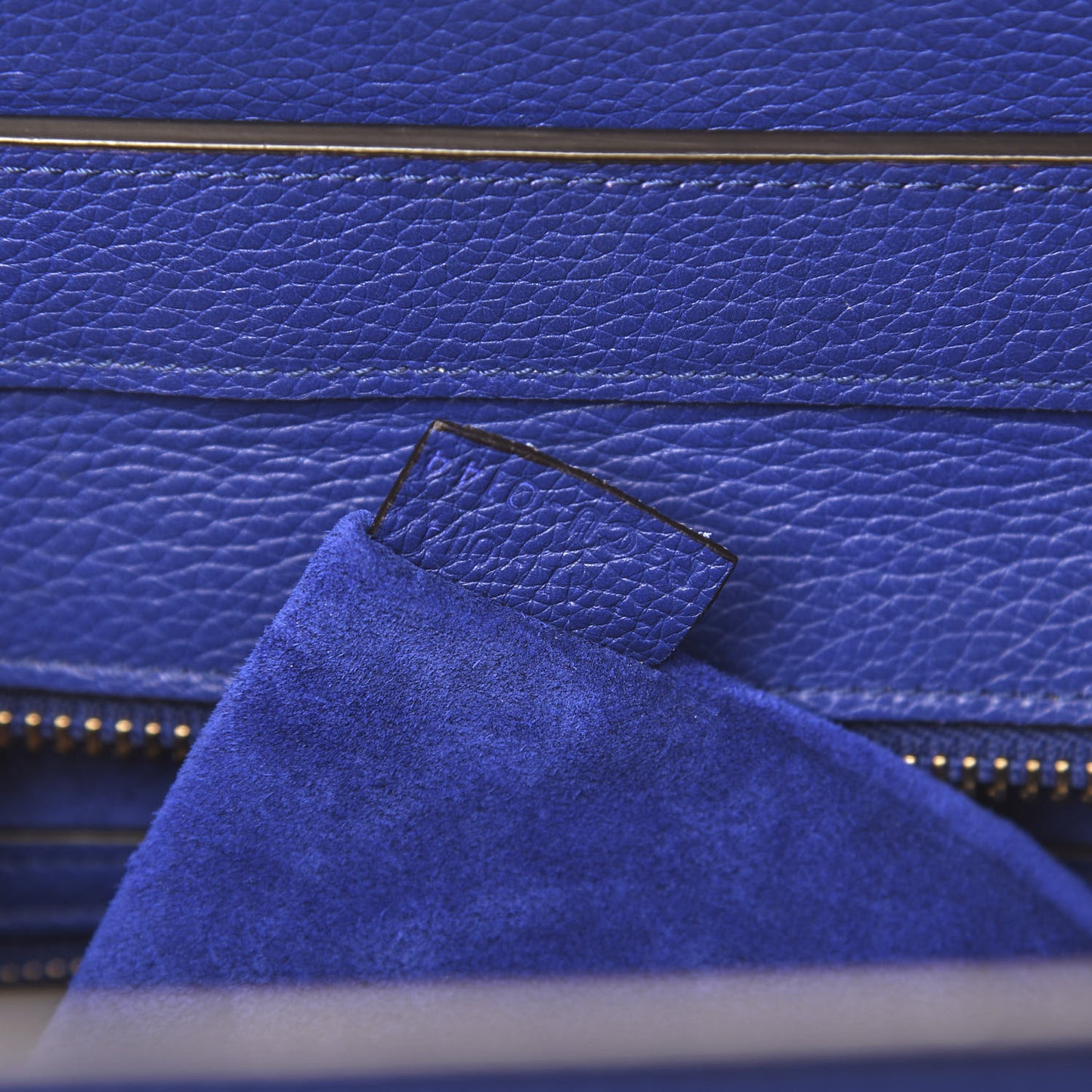 Drummed Calfskin Mini Luggage Indigo