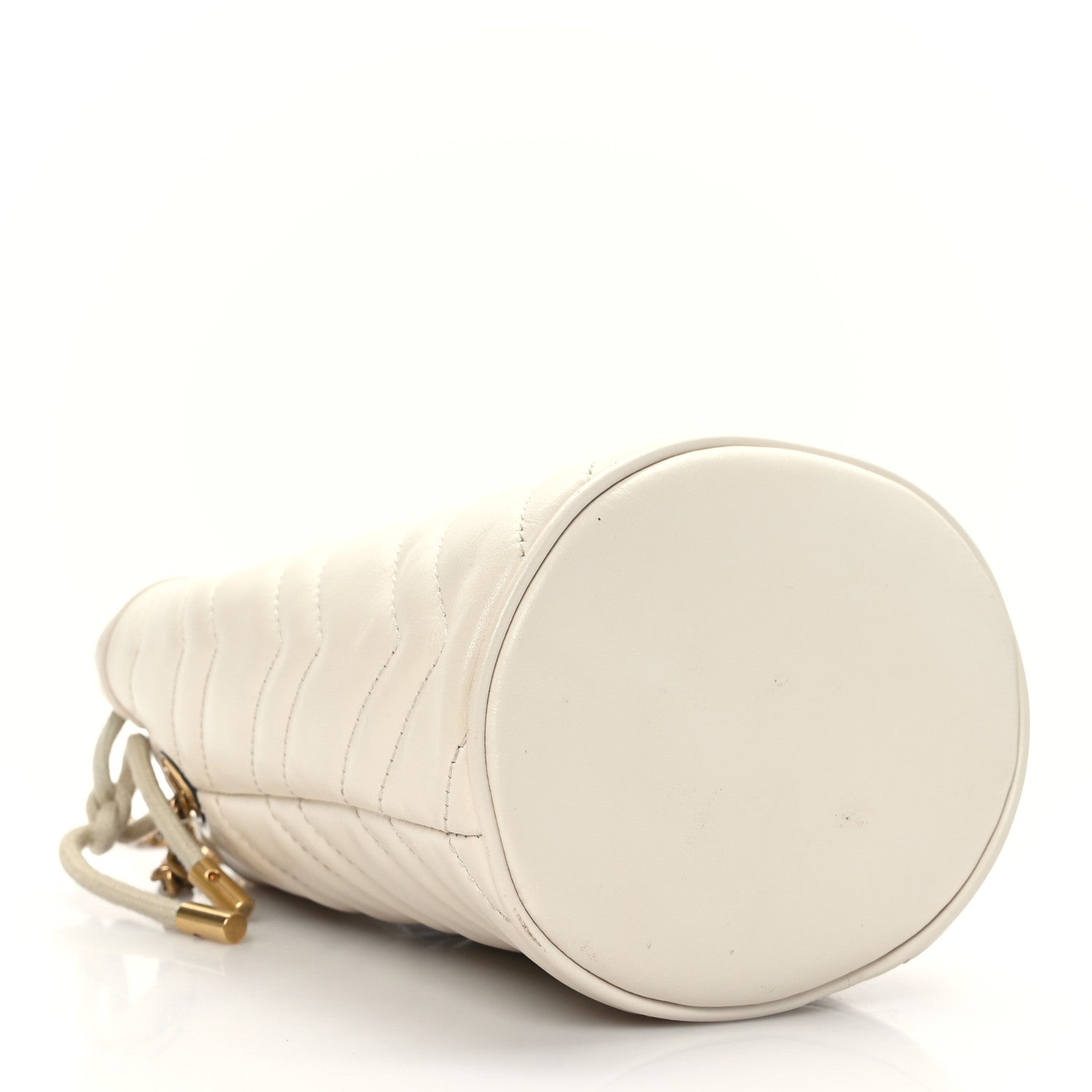Gucci Calfskin Matelasse Mini GG Marmont 2.0 Bucket Bag White 4 of 8