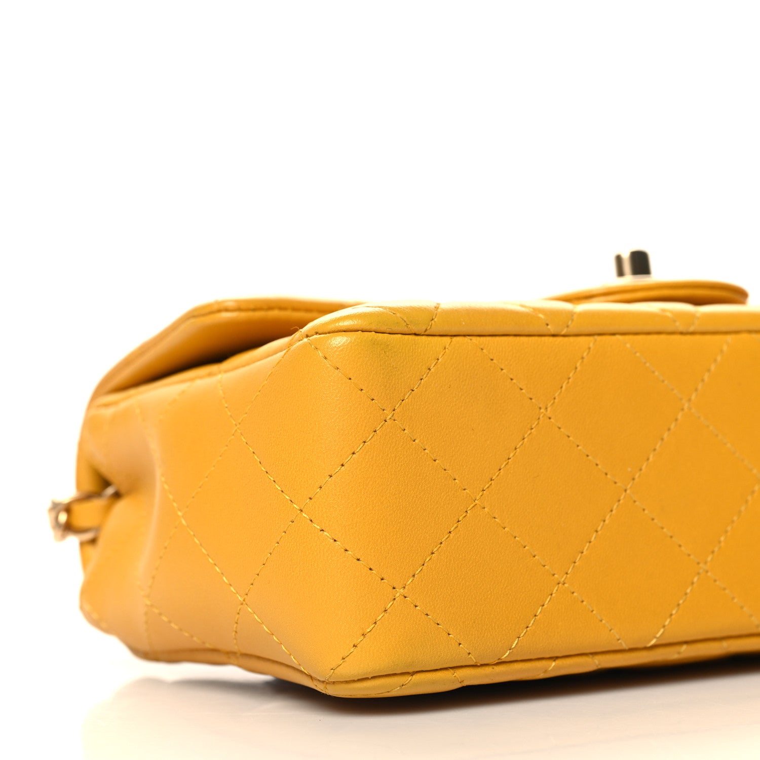 Chanel Lambskin Quilted Mini Rectangular Flap Yellow 9 of 10