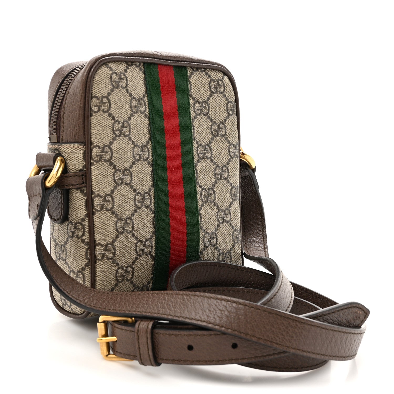 Gucci GG Supreme Monogram Web Mini Ophidia Messenger Brown 3 of 13