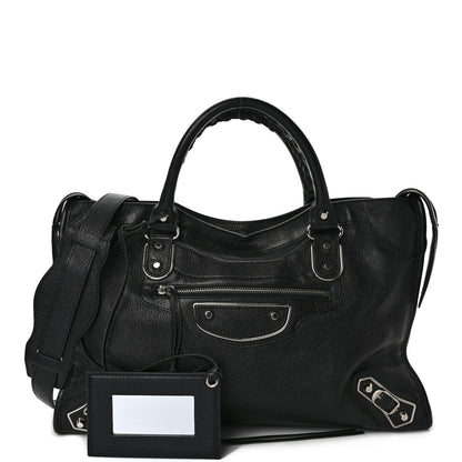 Balenciaga Chevre Silver Metallic Edge Hardware City Black 1 of 9