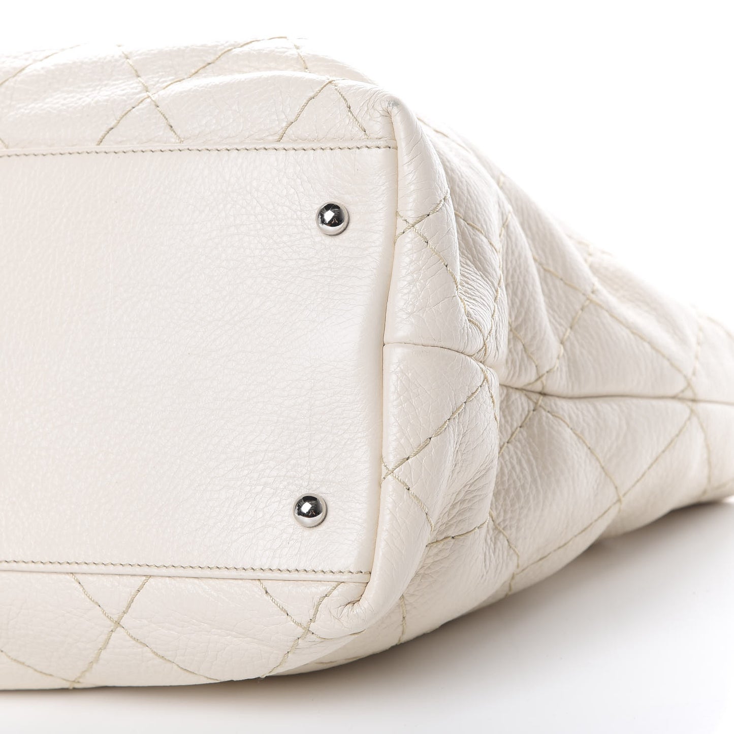 Glazed Calfskin Large On The Road Tote Ivory