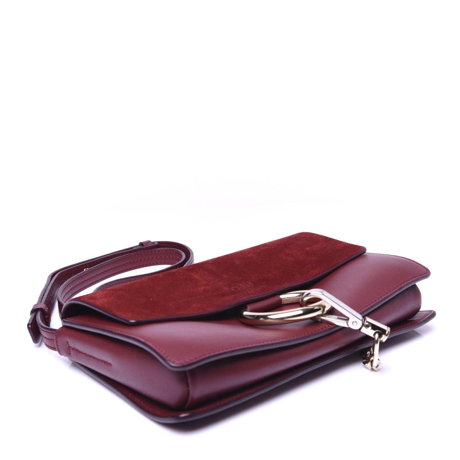 Chloe Suede Calfskin Small Faye Shoulder Bag Plum Purple 4 of 14