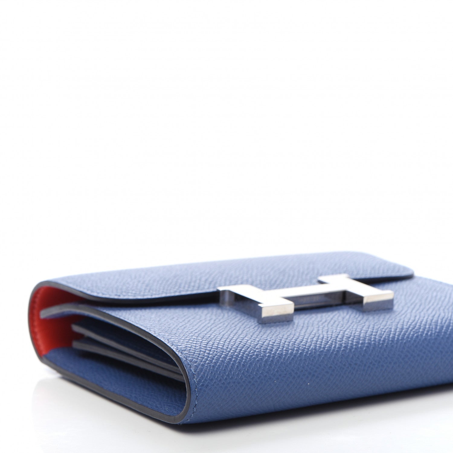 Hermes Epsom Verso Constance Short Wallet Bleu Brighton Rouge Pivoine 6 of 9