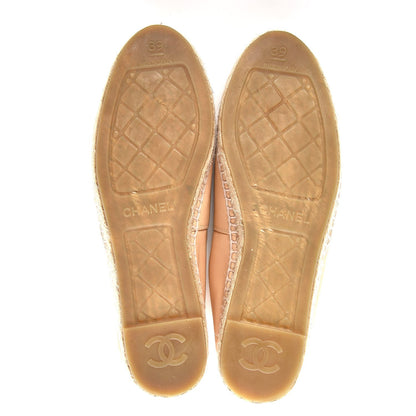 Chanel Lambskin CC Espadrilles 39 Beige Black 5 of 10