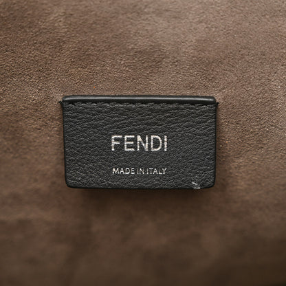Fendi Vitello Century Wicker FF Embossed Large Runaway Shopper Tote Tobacco Black 7 of 11
