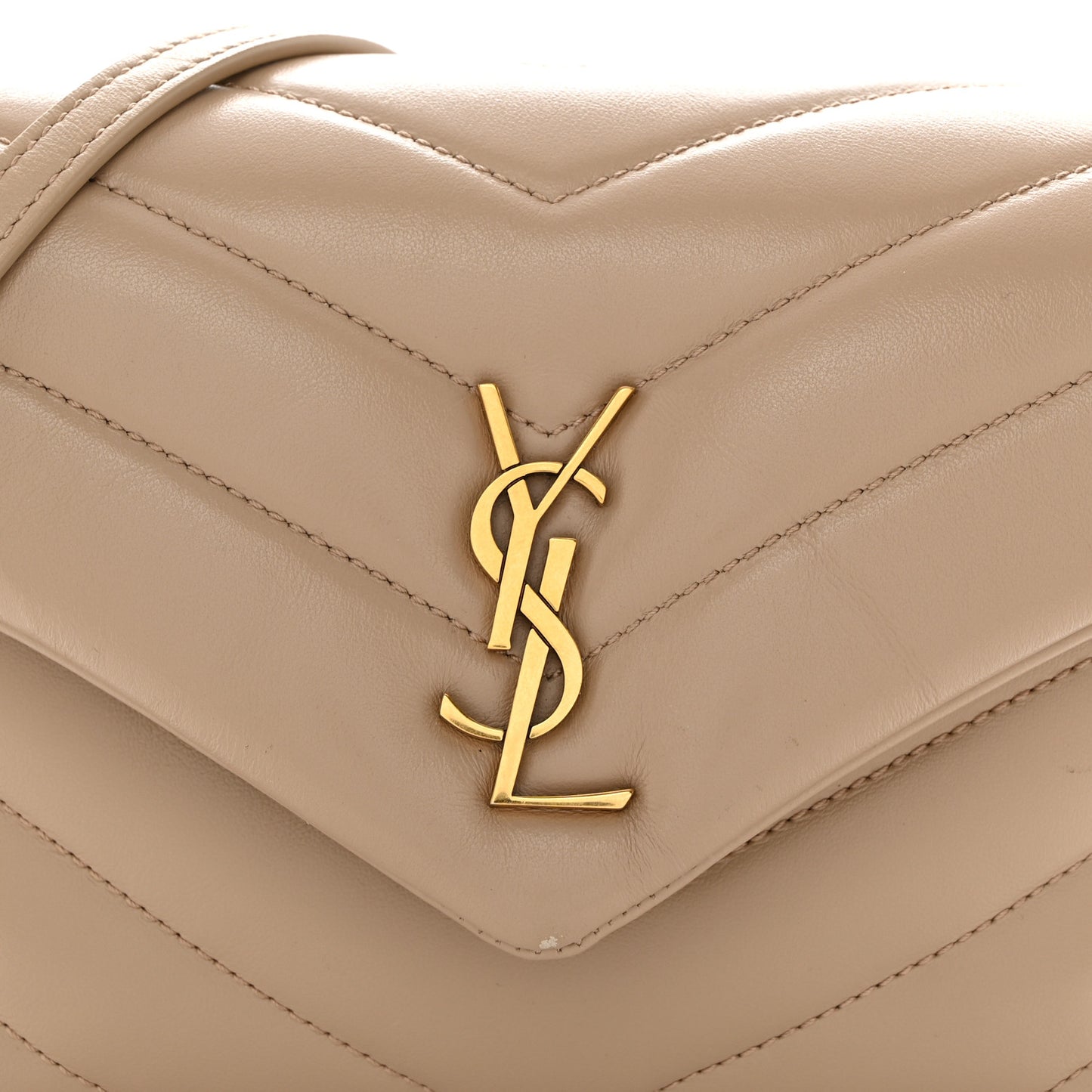 Calfskin Y Quilted Monogram Toy Loulou Crossbody Bag Dark Beige