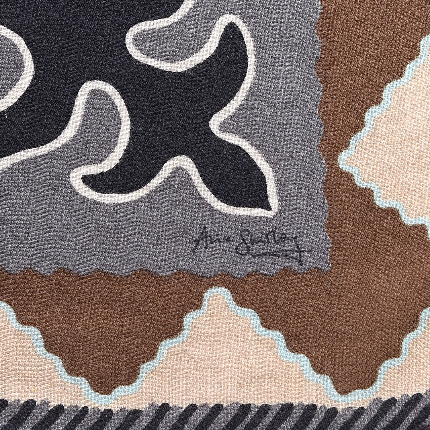 Hermes Cashmere Silk Appaloosa Des Steppes Shawl 140 Naturel Marron Ciel 6 of 7