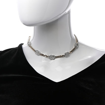 Chanel Crystal Chain CC Choker Gold Silver 2 of 6
