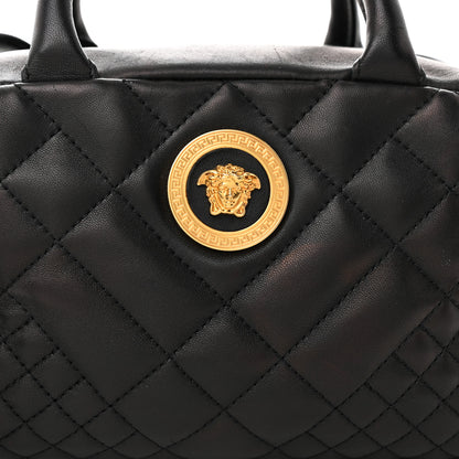 Versace Nappa Quilted Icon Bowler Bag Black 7 of 12