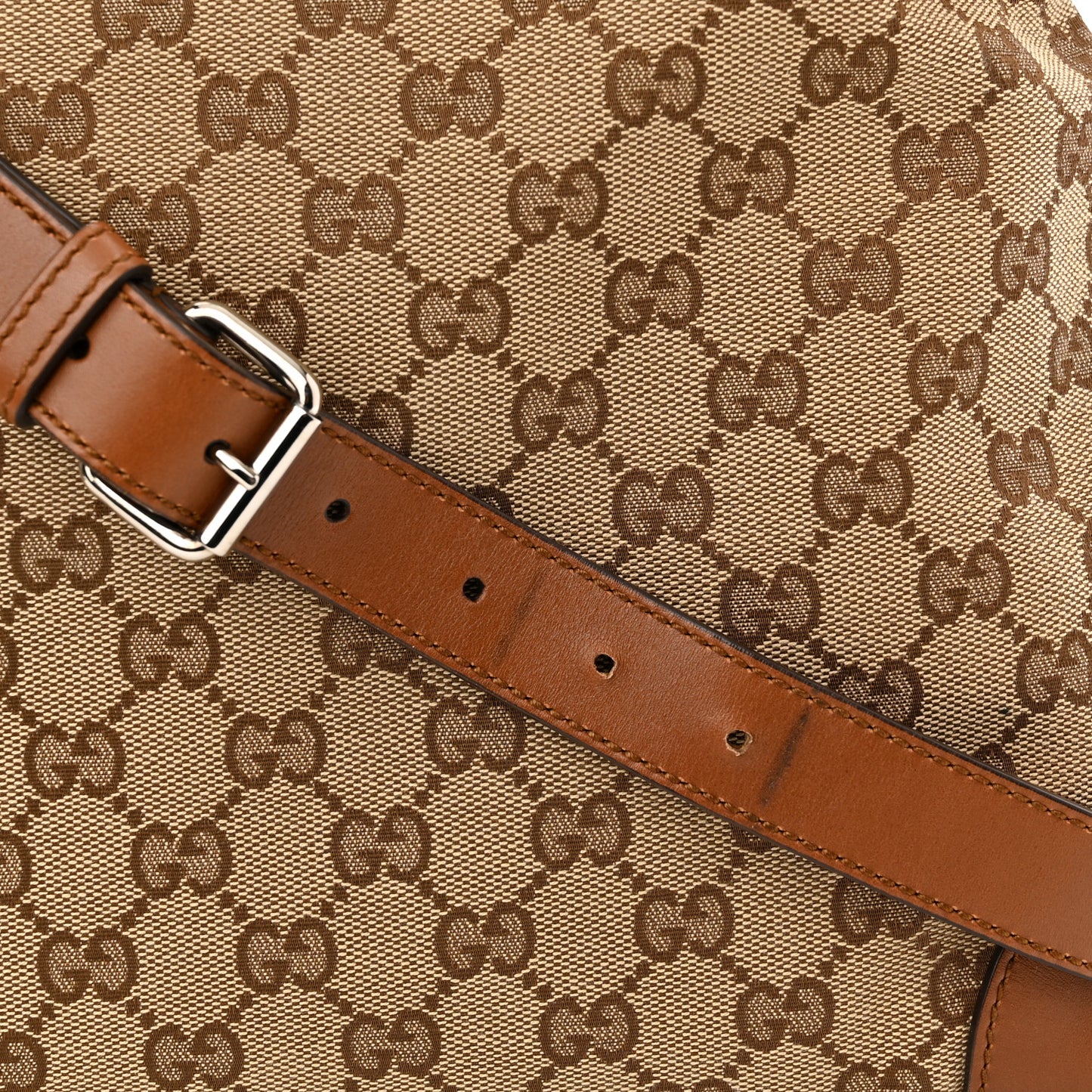 Monogram Large Flat Messenger Bag Brown