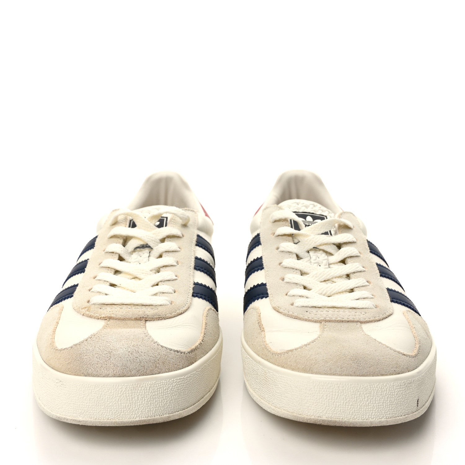 Gucci X ADIDAS Suede Madeira Demetra Mens Gazelle Sneakers 11.5 Mystic White Off White Blue Agata 2 of 10