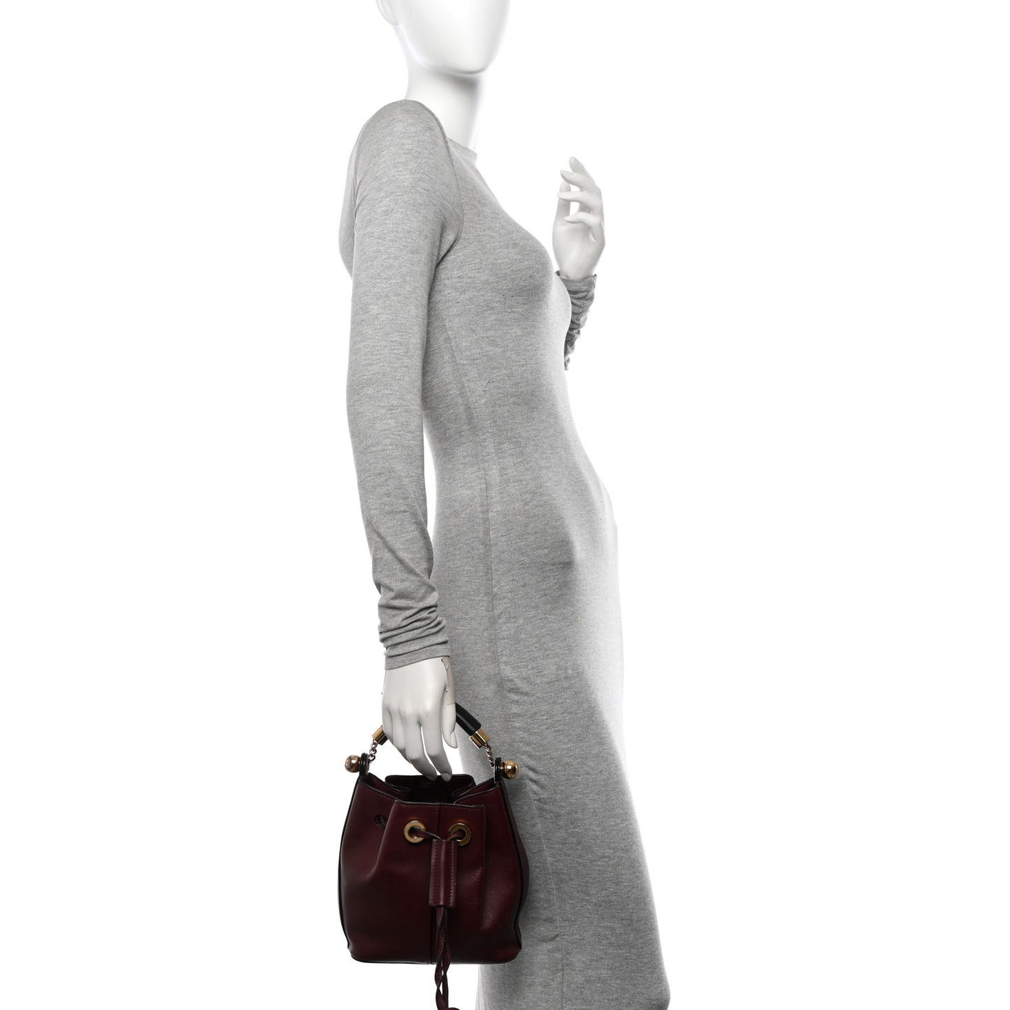 Calfskin Gala Small Bucket Bag Burgundy