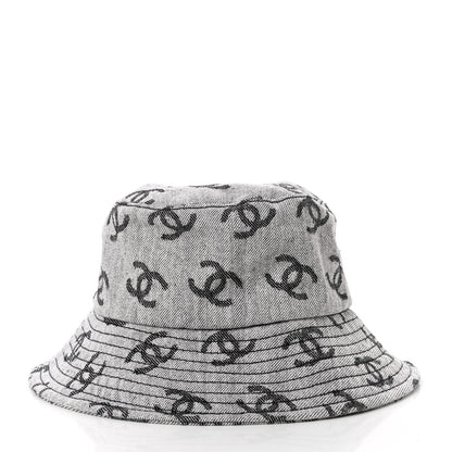 Chanel Denim CC Bucket Hat M White Black 5 of 8
