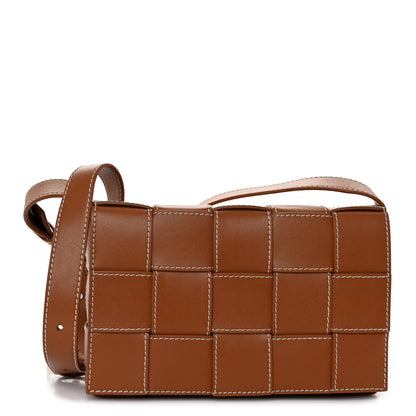 Bottega Veneta Lambskin Maxi Intrecciato Edge Stitch Cassette Crossbody Bag Wood 1 of 9