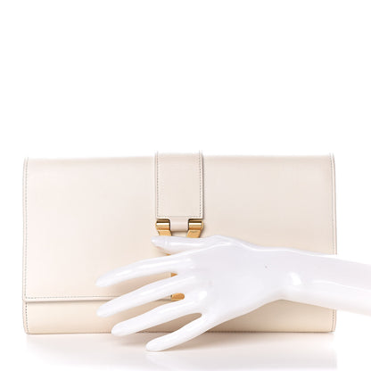 Saint Laurent Calfskin Classic Y Clutch White 2 of 17