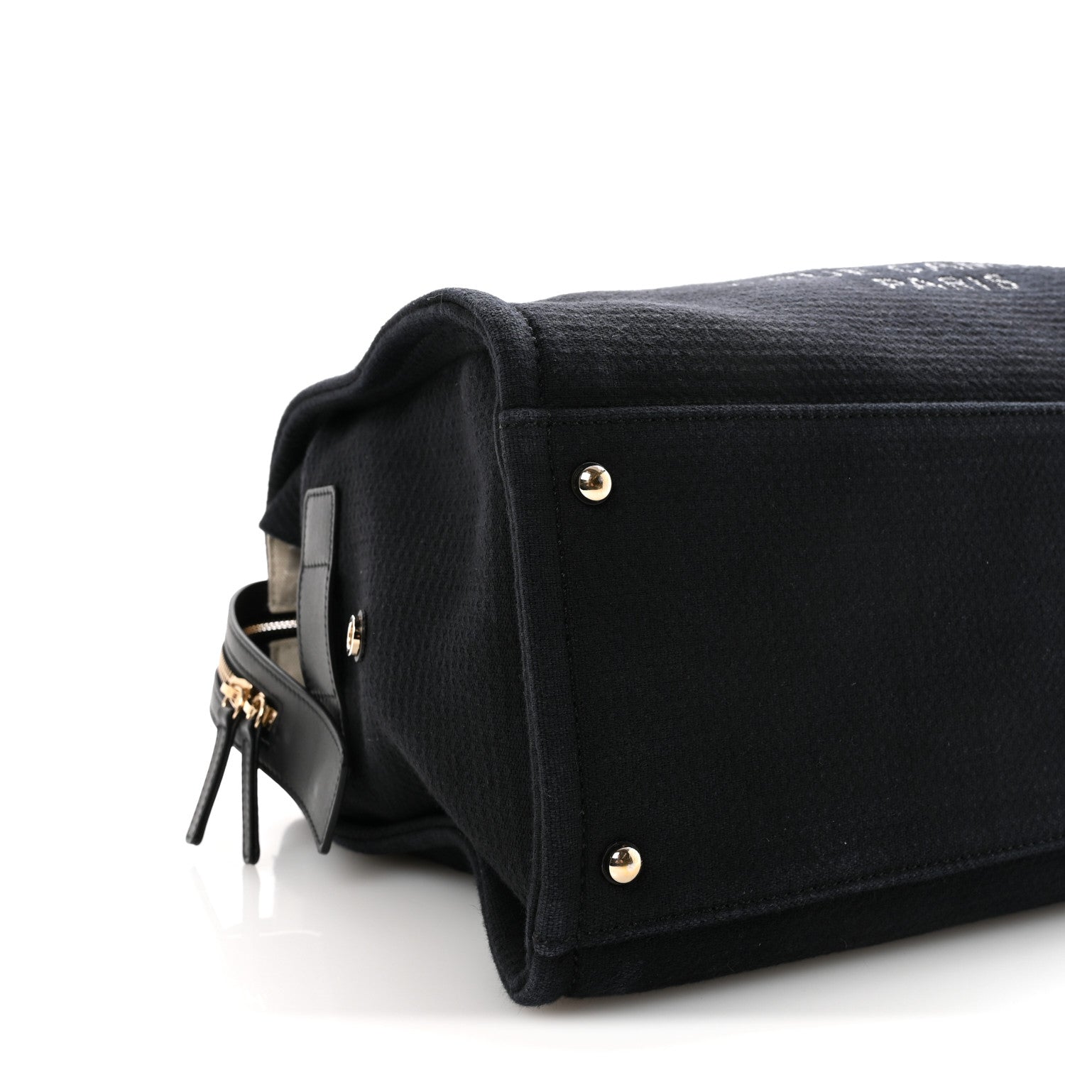 Chanel Mixed Fibers Large Deauville Bowling Bag  Black 8 of 9