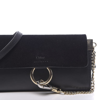 Chloe Suede Calfskin Mini Faye Shoulder Bag Black 8 of 10