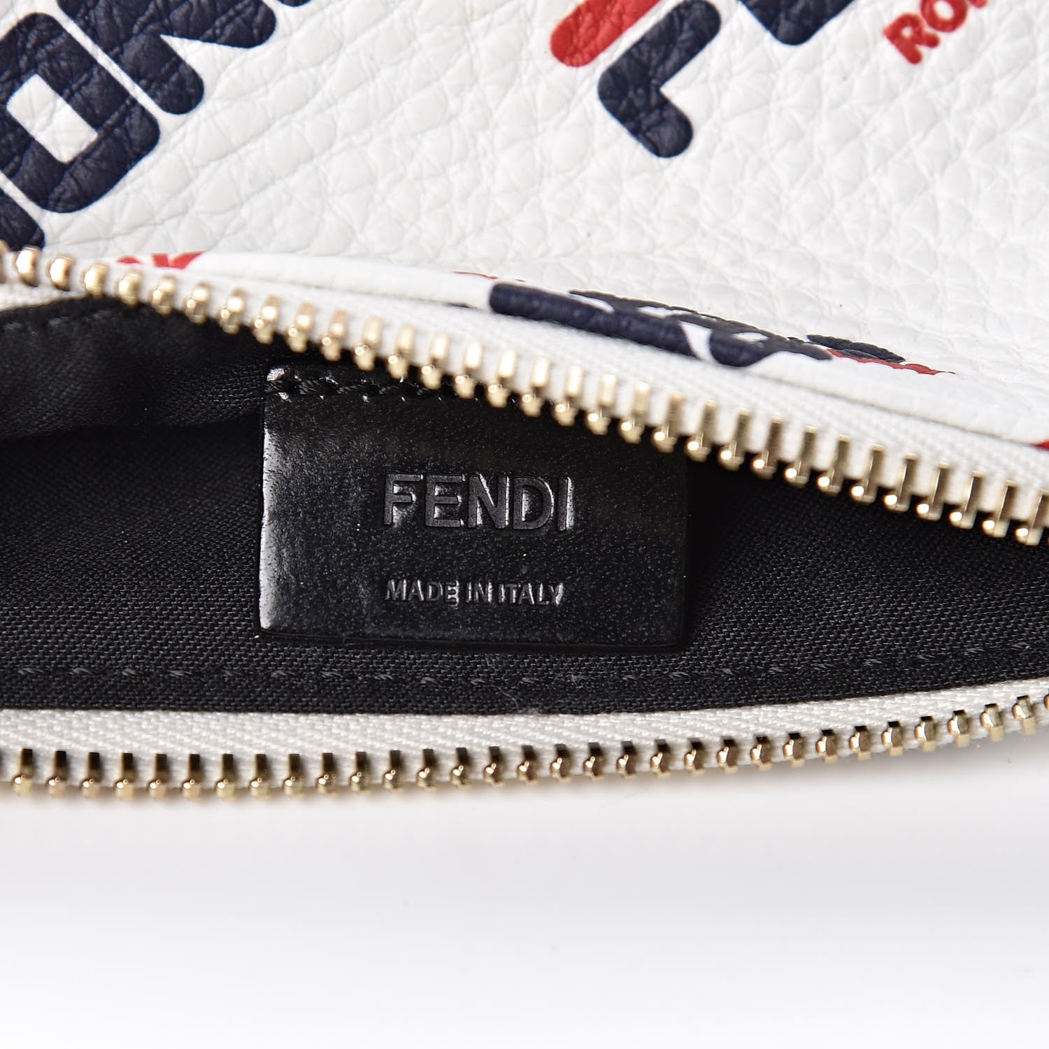 Fendi X FILA Vitello Mania Small Pyramid Cosmetic Case White Blueberry 6 of 7