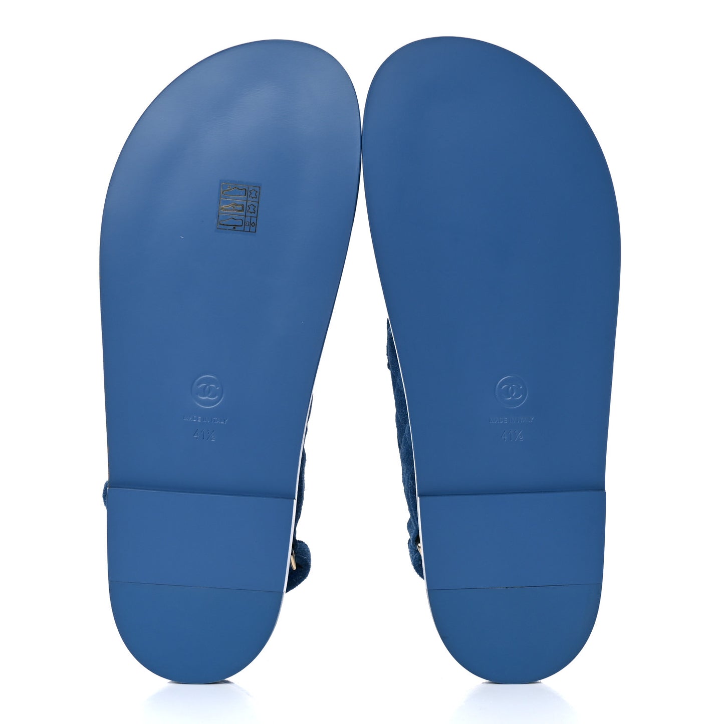 Suede Calfskin Velcro Dad Sandals 41.5 Blue