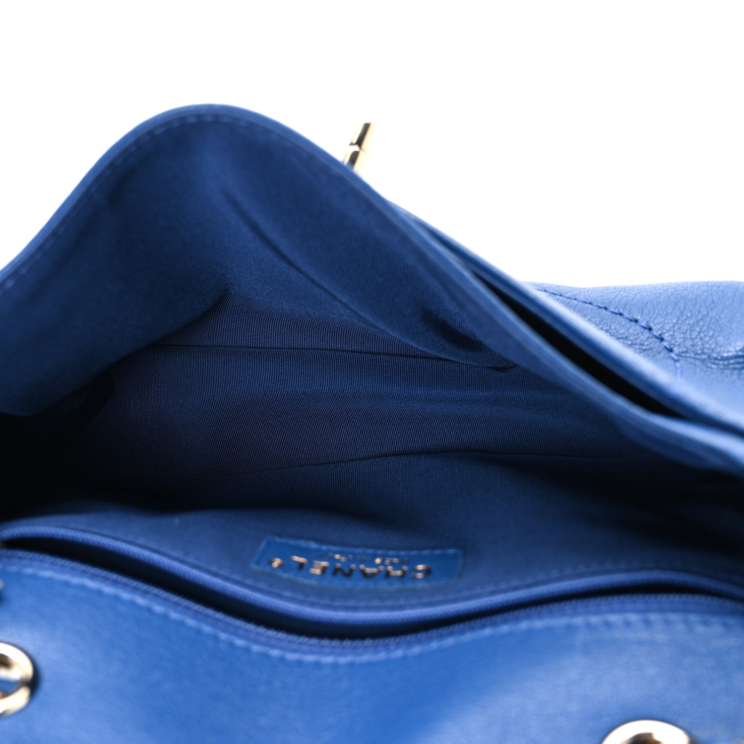 Chanel Goatskin Quilted Coco Curve Flap Messenger Flap Blue 5 of 10