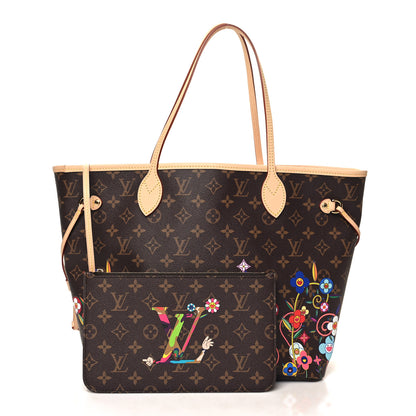 Louis Vuitton LV X TM Monogram Flowers Neverfull MM 3 of 10