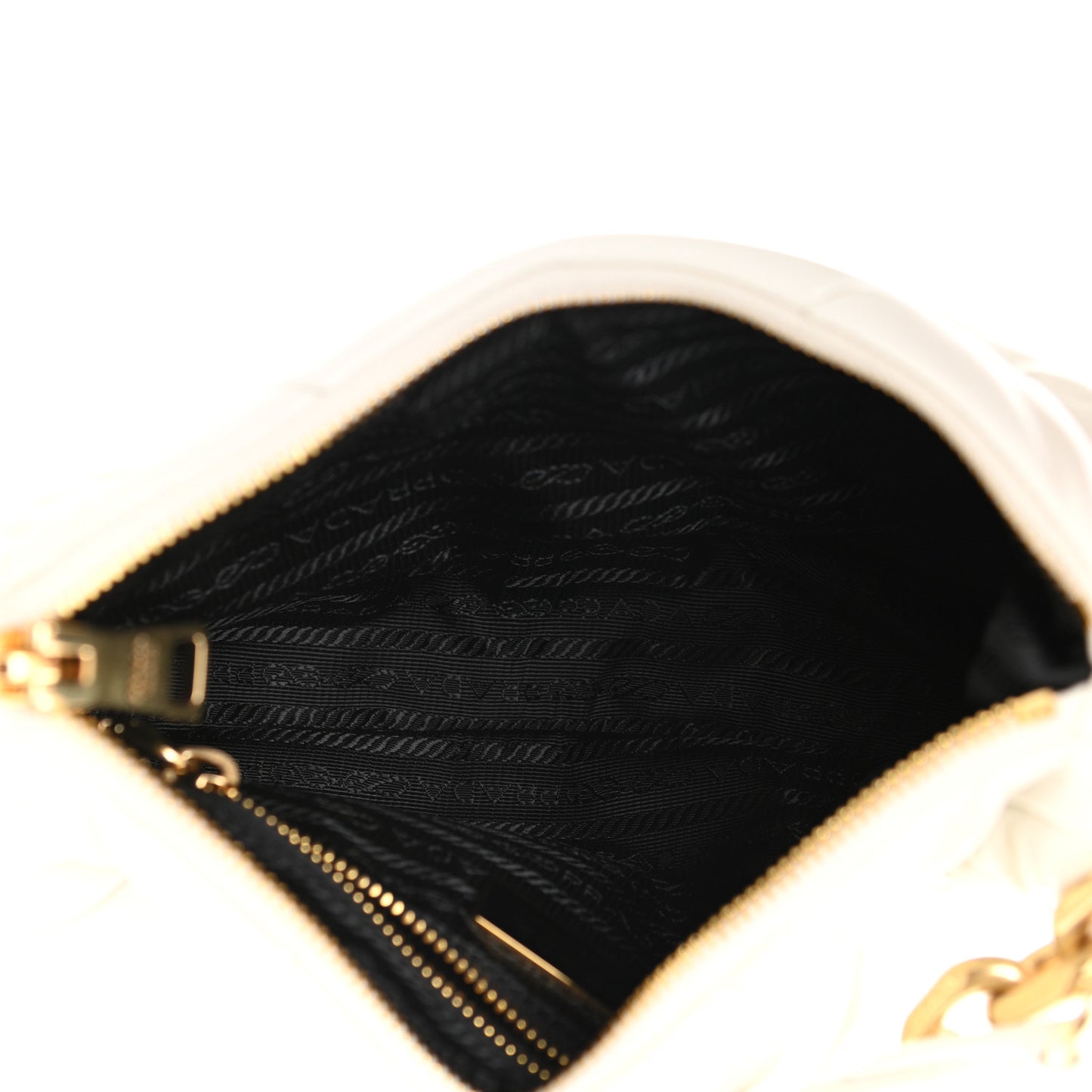 Nappa Triangle Quilted Patchwork System Bag White