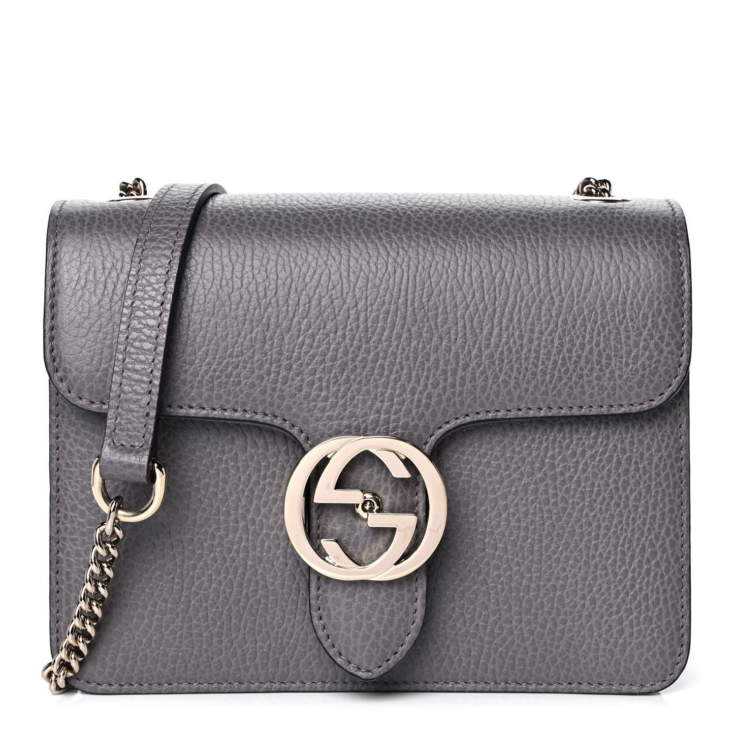 Dollar Calfskin Small Interlocking G Shoulder Bag Loess