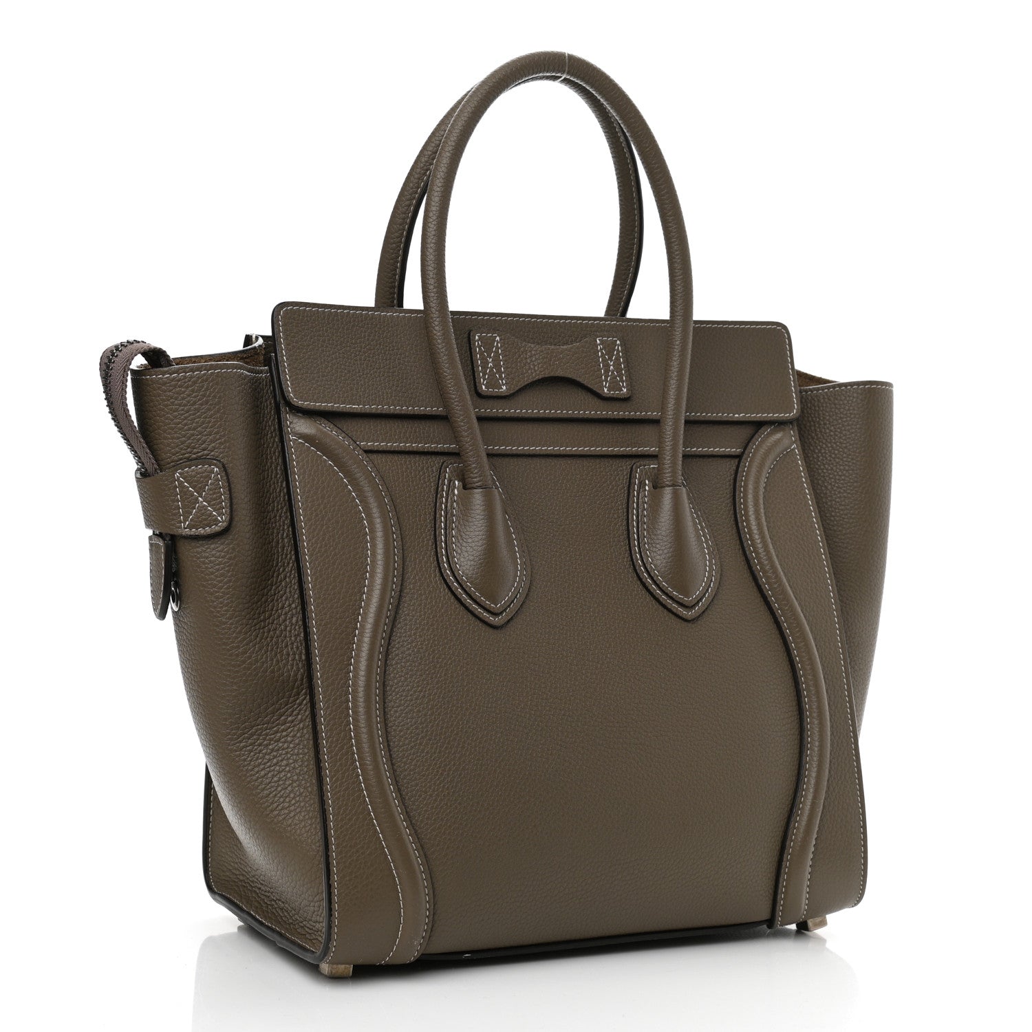 Celine Drummed Calfskin Micro Luggage Souris 3 of 11