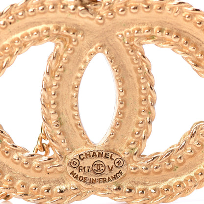Chanel CC Drop Earrings Matte Gold 4 of 5