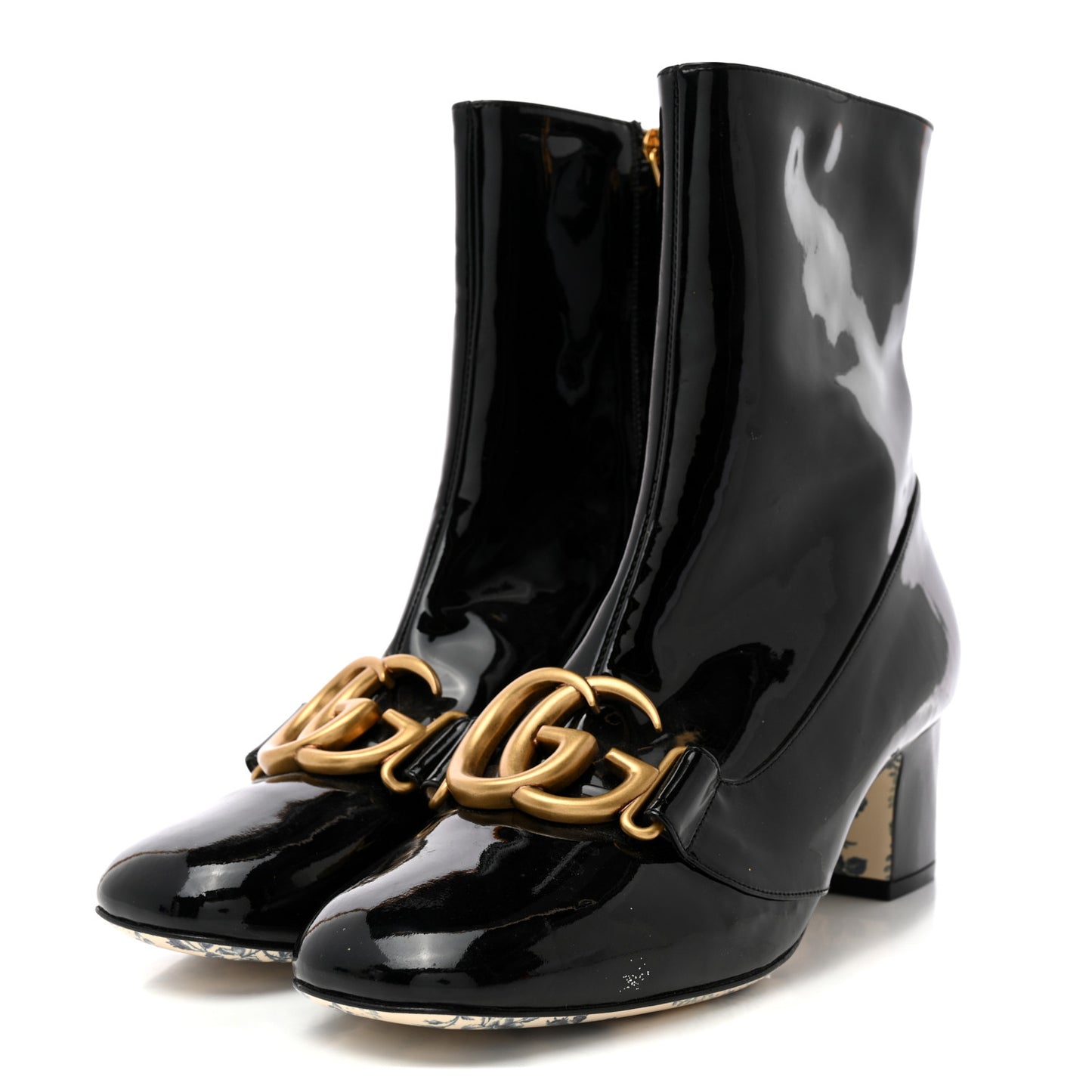 Vernice GG Victoire 55mm Ankle Boots 37 Black