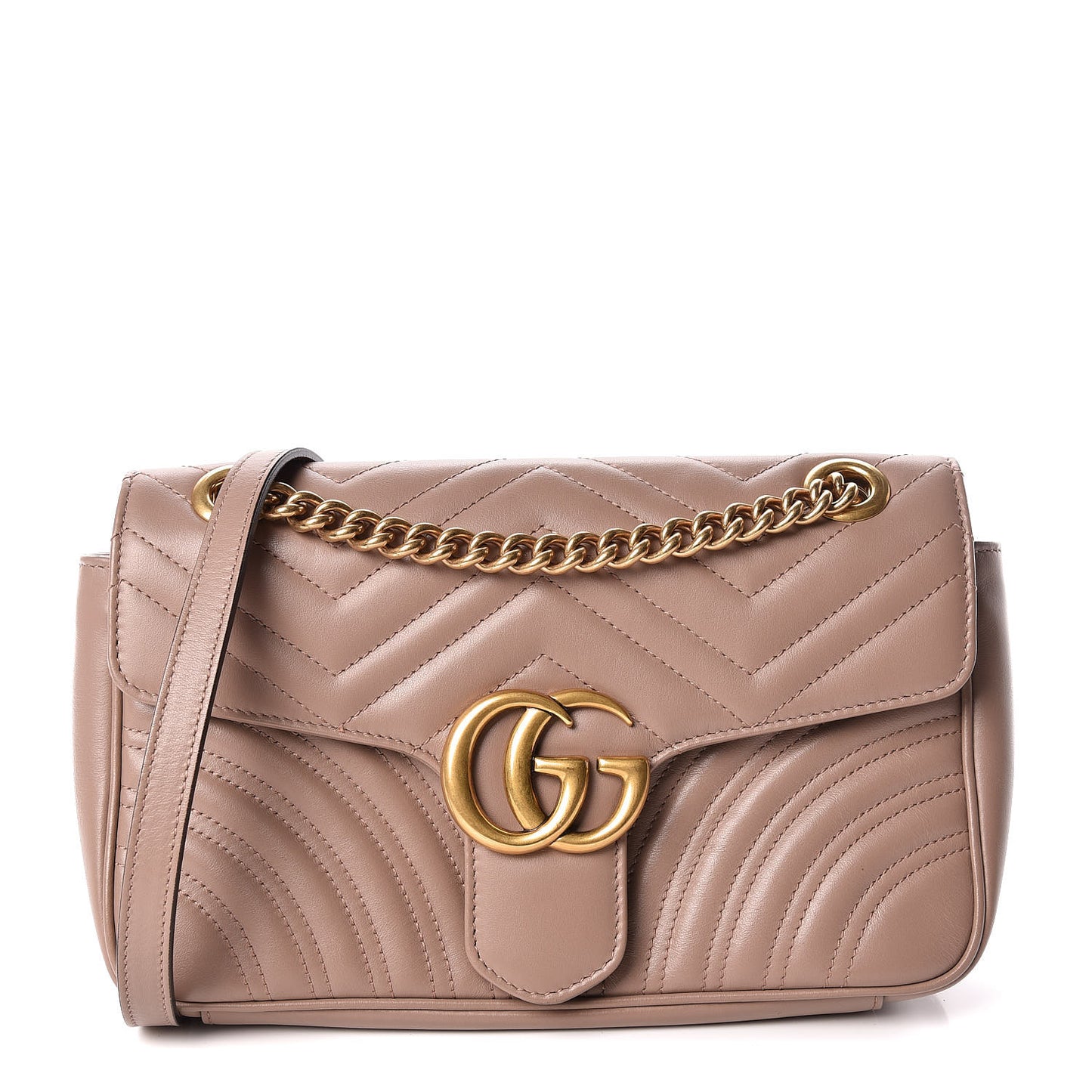 Calfskin Matelasse Small GG Marmont Shoulder Bag Porcelain Rose