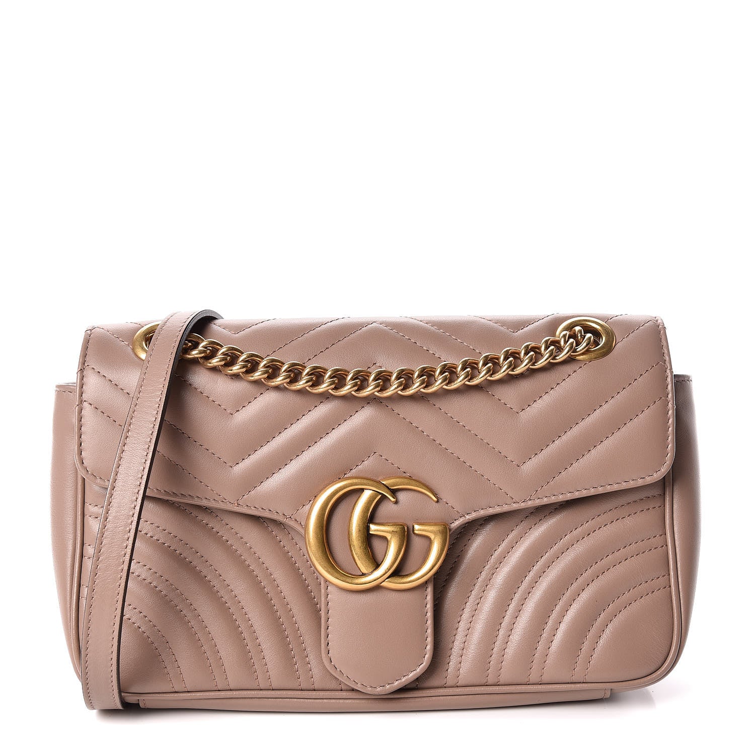 Gucci Calfskin Matelasse Small GG Marmont Shoulder Bag Porcelain Rose 1 of 11