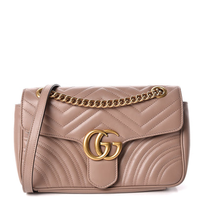 Gucci Calfskin Matelasse Small GG Marmont Shoulder Bag Porcelain Rose 1 of 11