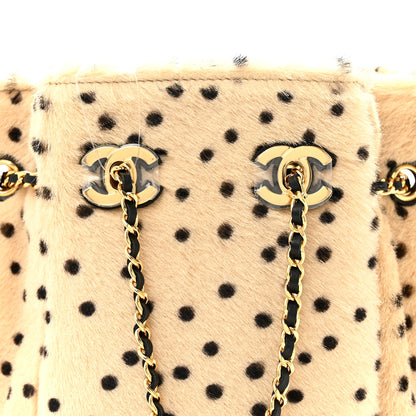 Chanel Pony Hair Cheetah Printed CC Chain Bucket Bag Light Beige Black 8 of 11