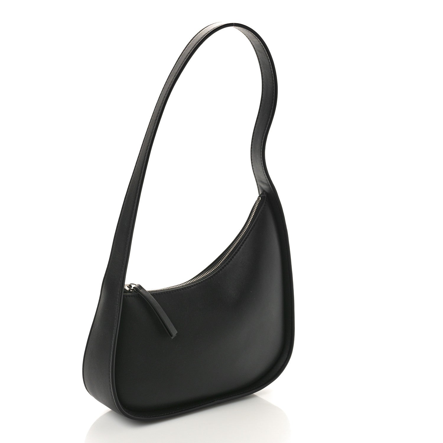 The Row Smooth Calfskin Half Moon Shoulder Bag Black 3 of 8