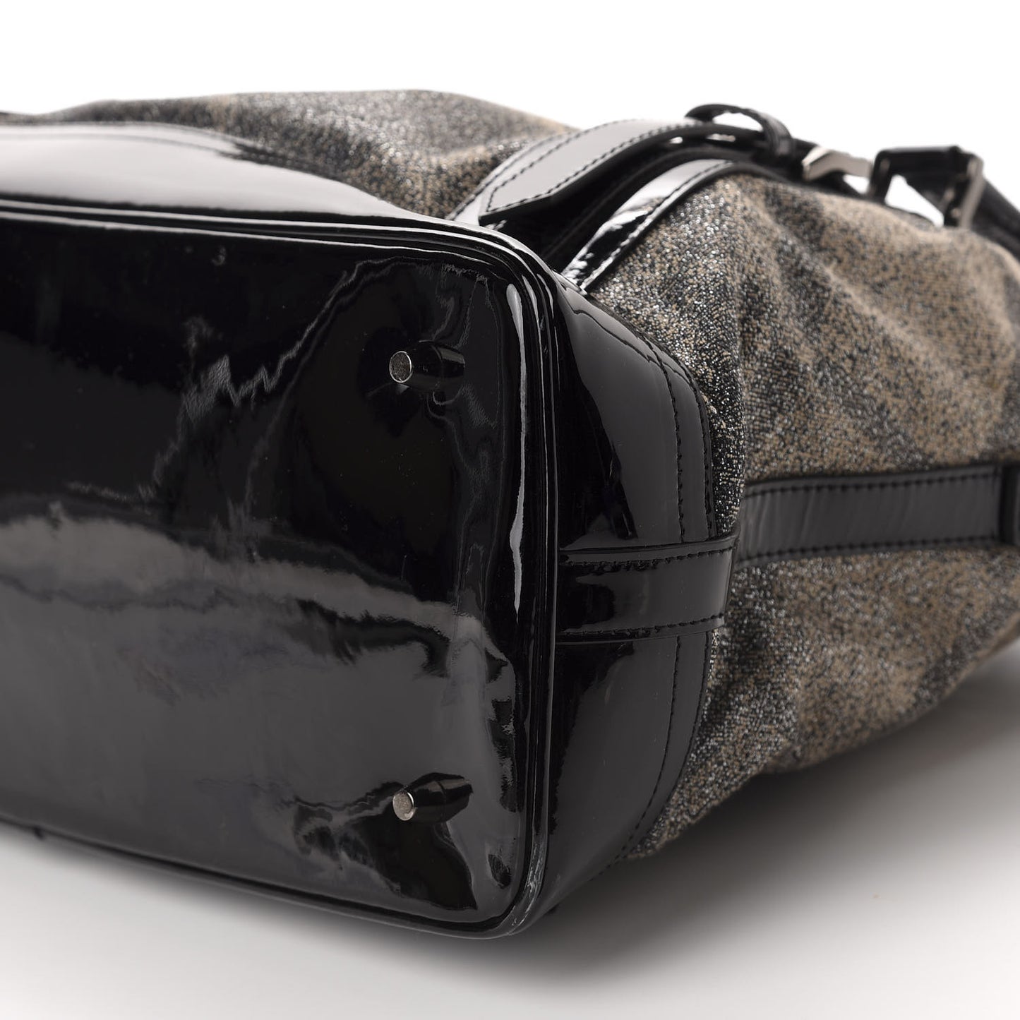 Shimmer Check Degrade Medium Tote Black