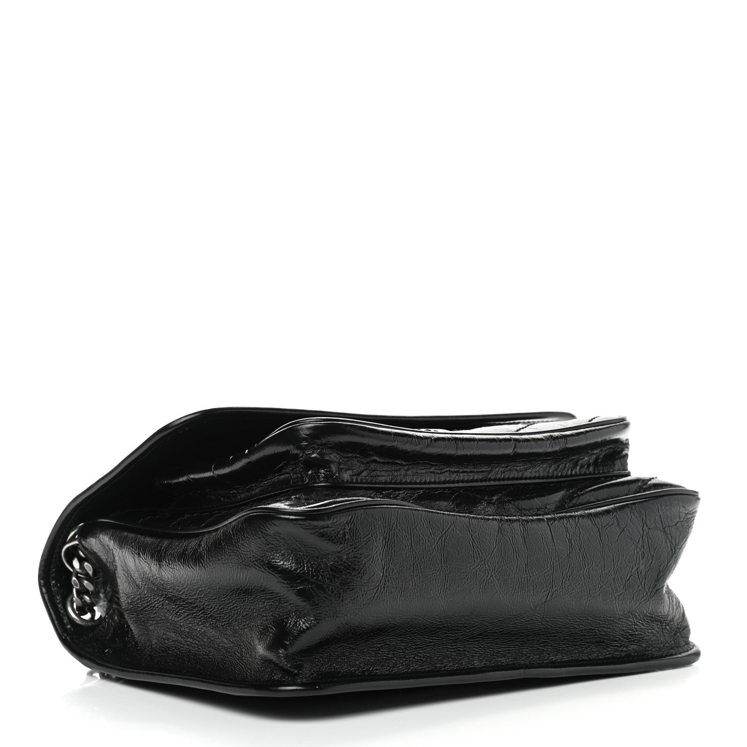 Saint Laurent Crinkled Calfskin Matelasse Monogram Medium Niki Chain Satchel Black 4 of 10