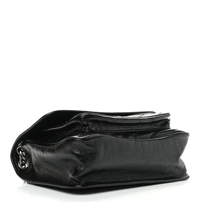 Saint Laurent Crinkled Calfskin Matelasse Monogram Medium Niki Chain Satchel Black 4 of 10
