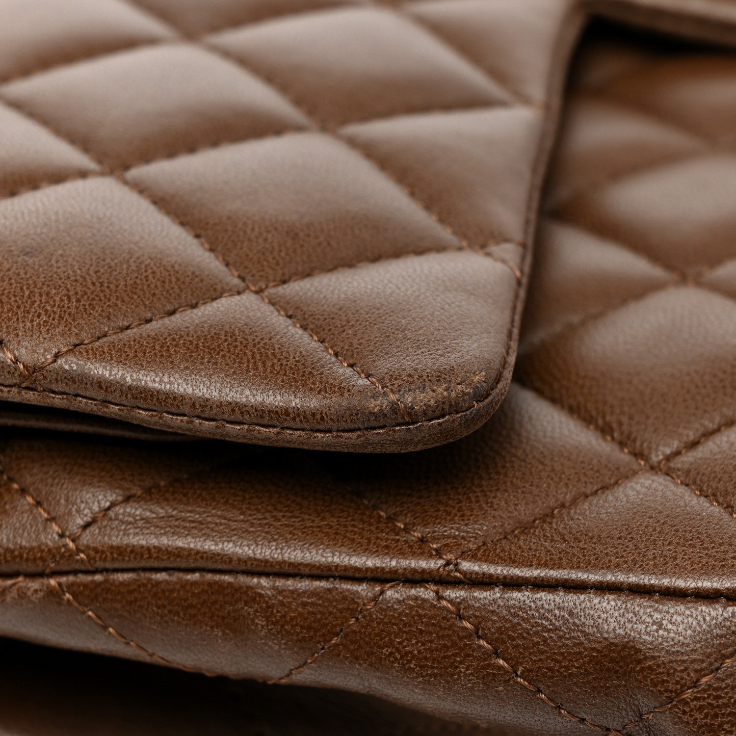 Chanel Lambskin Quilted Medium Double Flap Brown 38 of 38