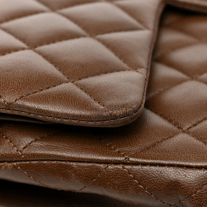 Chanel Lambskin Quilted Medium Double Flap Brown 38 of 38