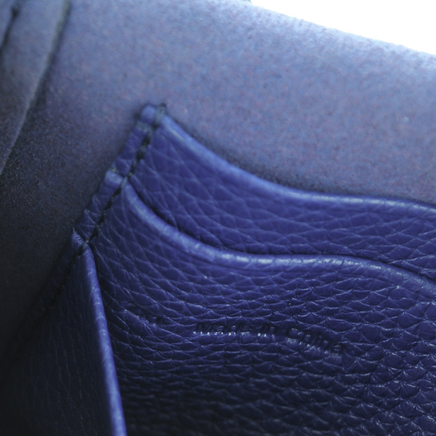 Small Classic Grain Calfskin Mini Lily Indigo