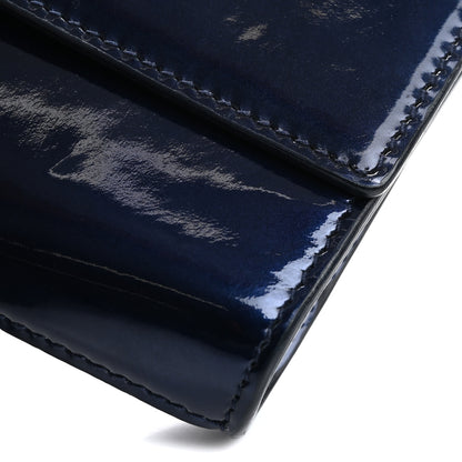 Saint Laurent Patent Monogram Large Belle De Jour Clutch Navy Blue 11 of 11