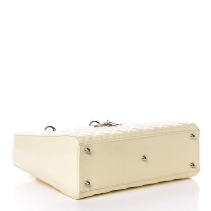 Christian Dior Patent Cannage Large Lady Dior White 4 of 15