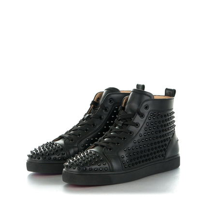 Christian Louboutin Mens Calfskin Louis Spikes Flat Sneakers 45.5 Black 3 of 9