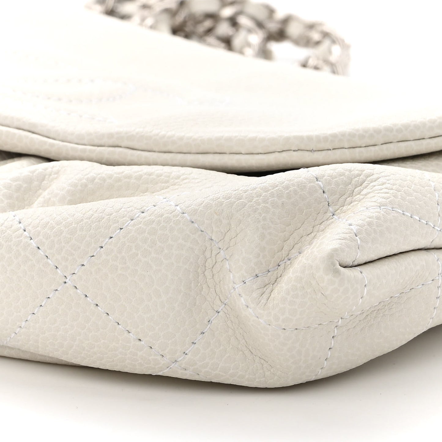 Caviar Half Moon Wallet On Chain WOC White