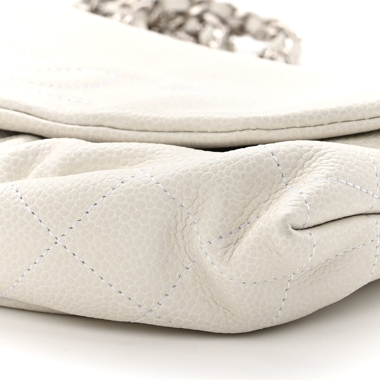 Chanel Caviar Half Moon Wallet On Chain WOC White 10 of 10