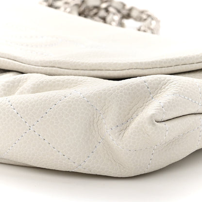 Chanel Caviar Half Moon Wallet On Chain WOC White 10 of 10