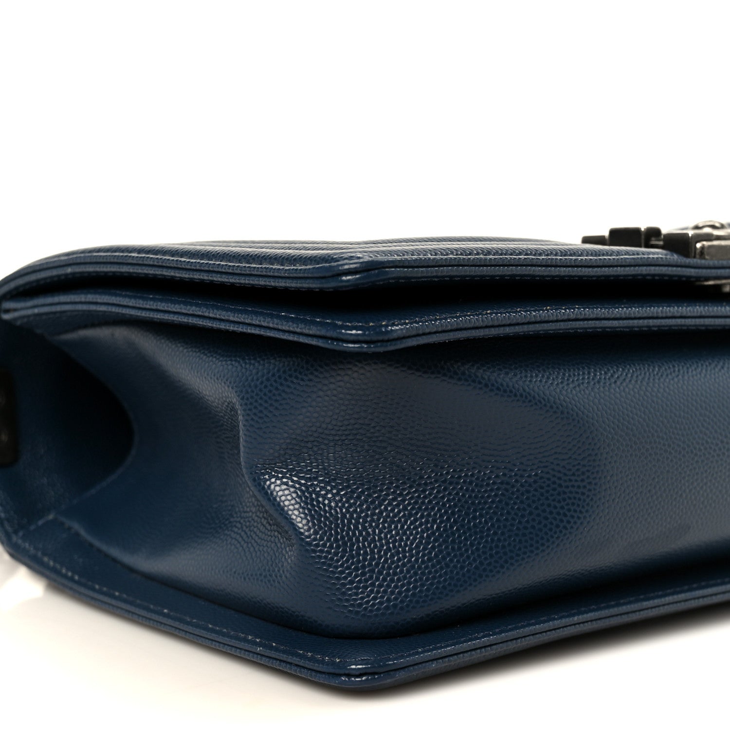 Chanel Caviar Quilted Medium Boy Flap Dark Navy Blue 9 of 10