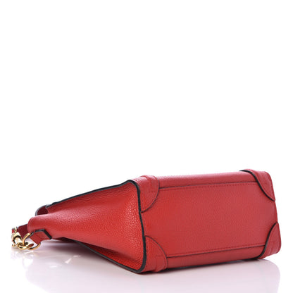 Celine Baby Grained Calfskin Nano Luggage Coquelicot 4 of 6